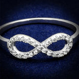 TS487 - Rhodium 925 Sterling Silver Ring with AAA Grade CZ in Clear - Alamode - Flyclothing LLC