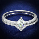 TS504 - Rhodium 925 Sterling Silver Ring with AAA Grade CZ in Clear - Alamode - Flyclothing LLC