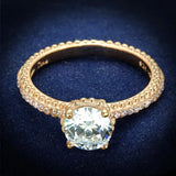 TS518 - Rose Gold 925 Sterling Silver Ring with AAA Grade CZ in Clear - Alamode - Flyclothing LLC