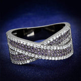 TS522 - Ruthenium 925 Sterling Silver Ring with AAA Grade CZ in Amethyst - Alamode - Flyclothing LLC