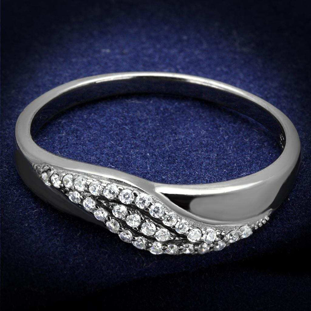TS524 - Ruthenium 925 Sterling Silver Ring with AAA Grade CZ in Clear - Alamode - Flyclothing LLC