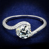 TS536 - Rhodium 925 Sterling Silver Ring with AAA Grade CZ in Clear - Alamode - Flyclothing LLC