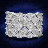 TS546 - Rhodium 925 Sterling Silver Ring with AAA Grade CZ in Clear - Alamode - Flyclothing LLC