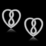 TS549 - Rhodium 925 Sterling Silver Earrings with AAA Grade CZ  in Clear