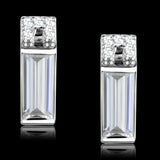 TS550 - Rhodium 925 Sterling Silver Earrings with AAA Grade CZ in Clear - Alamode - Flyclothing LLC
