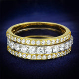 TS568 - Gold+Rhodium 925 Sterling Silver Ring with AAA Grade CZ in Clear - Alamode - Flyclothing LLC
