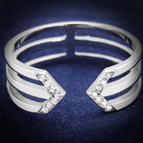 TS574 - Rhodium 925 Sterling Silver Ring with AAA Grade CZ in Clear - Alamode - Flyclothing LLC