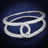TS575 - Rhodium 925 Sterling Silver Ring with AAA Grade CZ in Clear - Alamode - Flyclothing LLC
