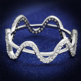TS576 - Rhodium 925 Sterling Silver Ring with AAA Grade CZ  in Clear - Alamode