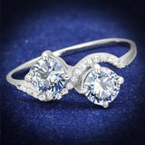 TS577 - Rhodium 925 Sterling Silver Ring with AAA Grade CZ in Light Amethyst - Alamode - Flyclothing LLC