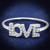 TS580 - Rhodium 925 Sterling Silver Ring with AAA Grade CZ in Clear - Alamode - Flyclothing LLC
