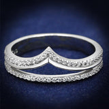 TS582 - Rhodium 925 Sterling Silver Ring with AAA Grade CZ  in Clear - Alamode
