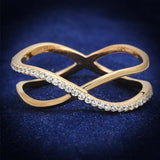 TS589 - Rose Gold 925 Sterling Silver Ring with AAA Grade CZ in Clear - Alamode - Flyclothing LLC