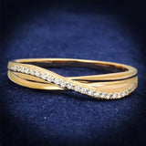 TS591 - Rose Gold 925 Sterling Silver Ring with AAA Grade CZ in Clear - Alamode - Flyclothing LLC