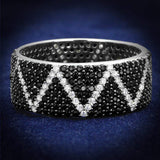 TS600 - Rhodium + Ruthenium 925 Sterling Silver Ring with Synthetic Spinel in Multi Color - Alamode - Flyclothing LLC