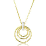 TS601 - Gold 925 Sterling Silver Necklace with AAA Grade CZ  in Clear - Alamode