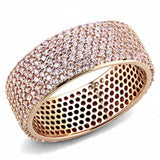 TS612 - Rose Gold 925 Sterling Silver Ring with AAA Grade CZ in Light Rose - Alamode - Flyclothing LLC
