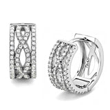 TS617 - Rhodium 925 Sterling Silver Earrings with AAA Grade CZ  in Clear
