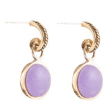 Tucson Charm Purple Quartz Golden Drop Earrings