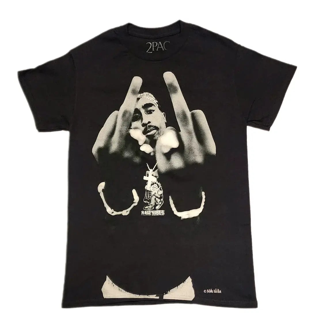 Tupac Middle Fingers T-Shirt - Tupac - Flyclothing LLC