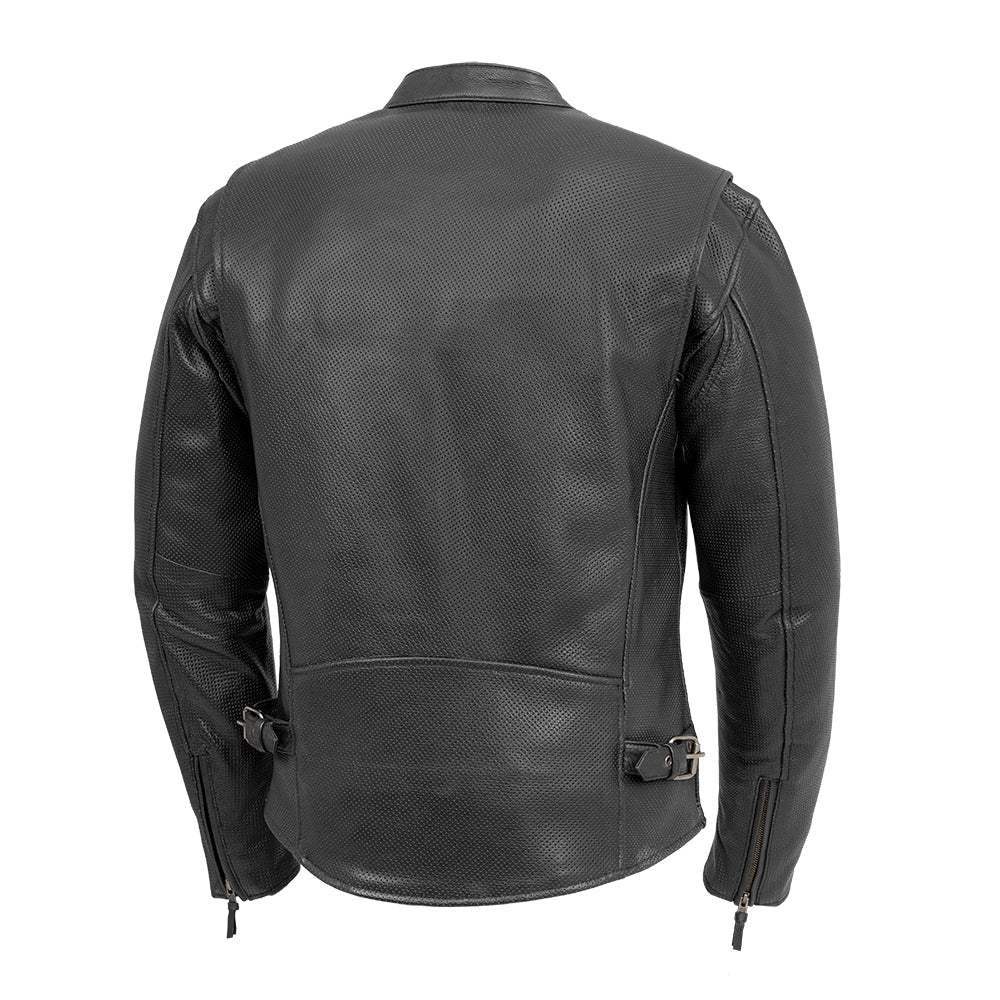 Turbine Men's Motorcycle Perforated Leather Jacket - First Manufacturing Company - Flyclothing LLC