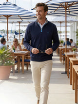 Turnberry Quarter Zip Smooth Knit - White Water Life - Flyclothing LLC