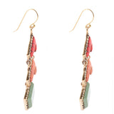 Turquoise and Coral Tapestry Drop Earrings