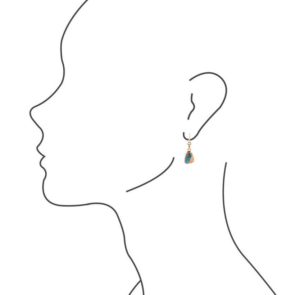 Turquoise and Spiny Oyster Matrix and Bronze Earrings - Barse Jewelry - Flyclothing LLC