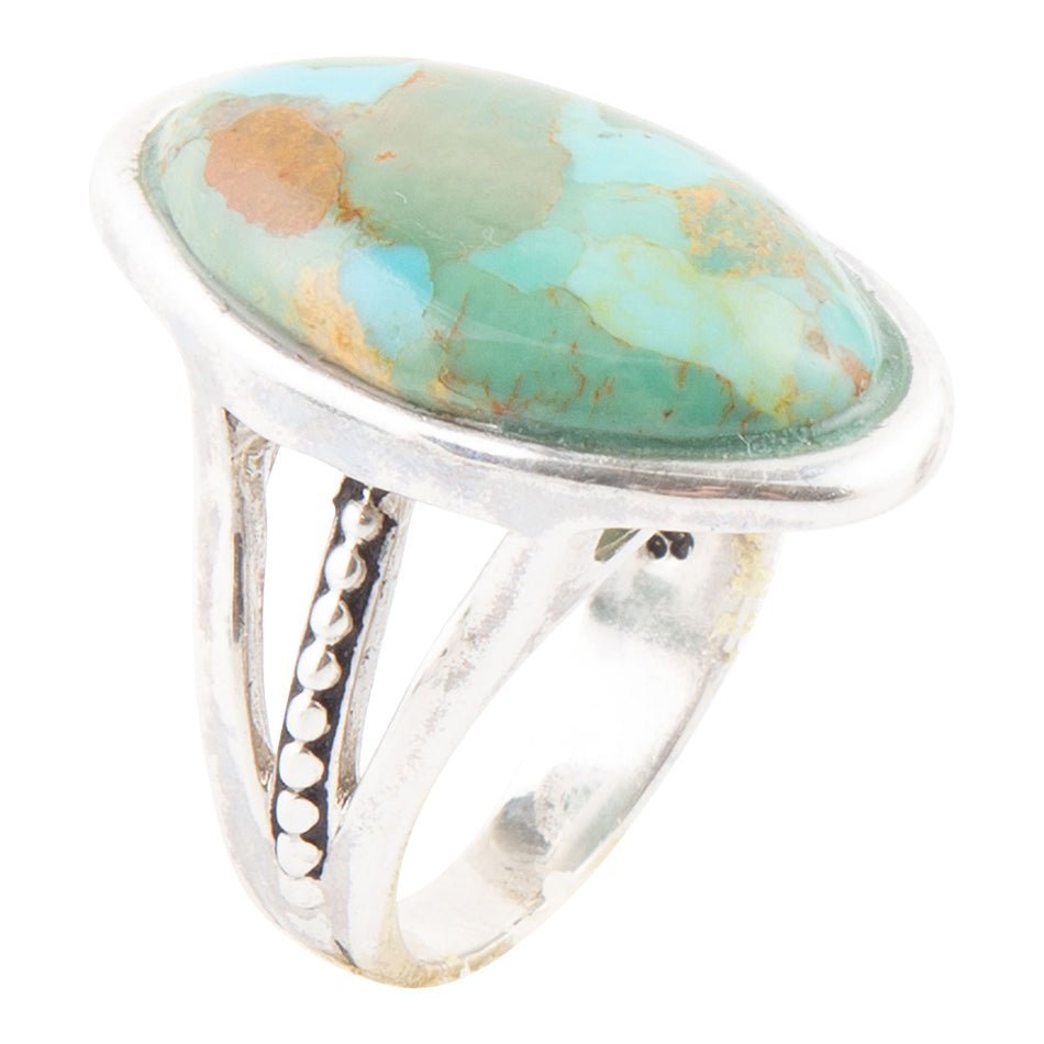 Blue Turquoise and Sterling Silver Oval Ring - Barse Jewelry