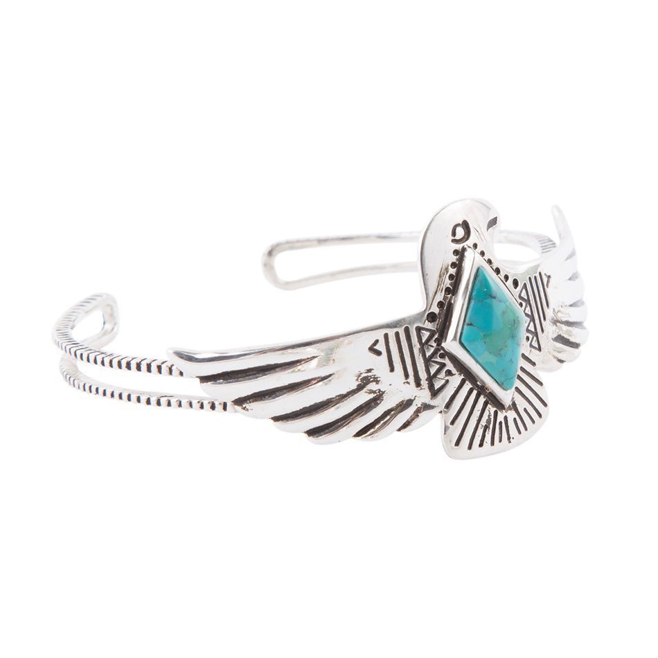 Blue Turquoise and Sterling Silver Phoenix Cuff Bracelet - Barse Jewelry