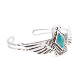 Blue Turquoise and Sterling Silver Phoenix Cuff Bracelet - Barse Jewelry