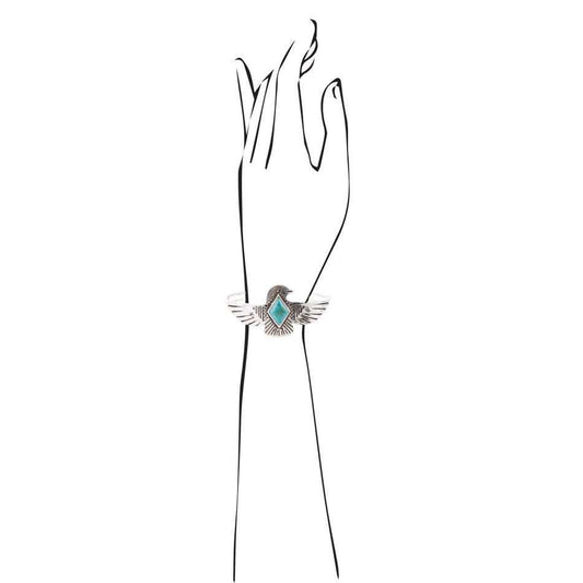 Blue Turquoise and Sterling Silver Phoenix Cuff Bracelet - Barse Jewelry - Flyclothing LLC