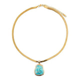 Turquoise Baron Snake Chain Pendant Necklace