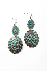 Turquoise Flower Drop Earrin🩵 - Boho Clothing and Accessories - Flyclothing LLC