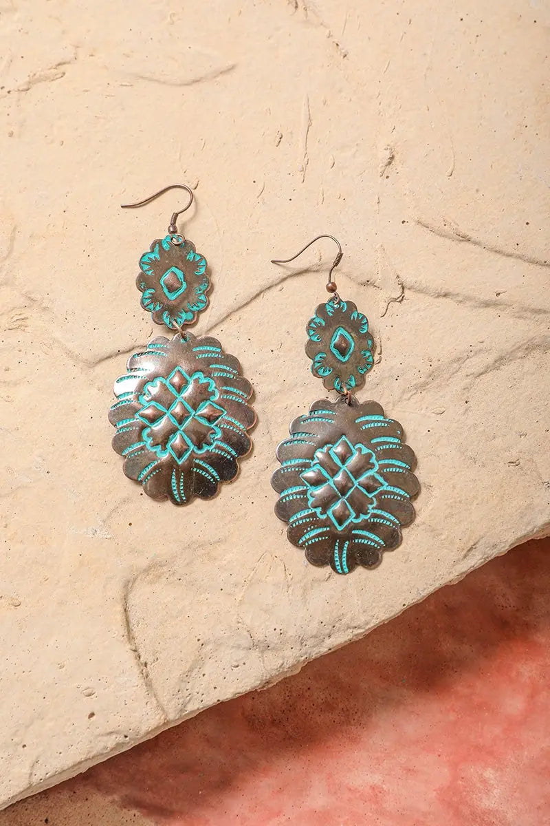 Turquoise Flower Drop Earrin🩵 - Boho Clothing and Accessories - Flyclothing LLC