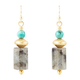 Turquoise Labradorite Drop Earrings - Barse Jewelry
