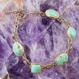 Luxurious Blue Turquoise Golden Link Toggle Bracelet - Barse Jewelry - Flyclothing LLC