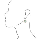 Blue Turquoise Maltese Golden Cross Earrings - Barse Jewelry