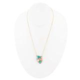 Blue Turquoise Matrix Golden Necklace - Barse Jewelry