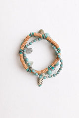 Turquoise Mixed Bead Stackable Bracelet🩵 - Boho Clothing and Accessories - Flyclothing LLC