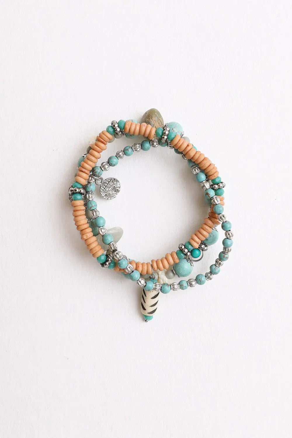 Turquoise Mixed Bead Stackable Bracelet🩵 - Boho Clothing and Accessories - Flyclothing LLC