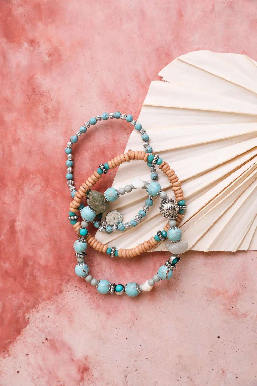 Turquoise Mixed Bead Stackable Bracelet🩵 - Boho Clothing and Accessories - Flyclothing LLC