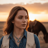 Earth and Sky Blue Turquoise Golden Necklace - Barse Jewelry - Flyclothing LLC