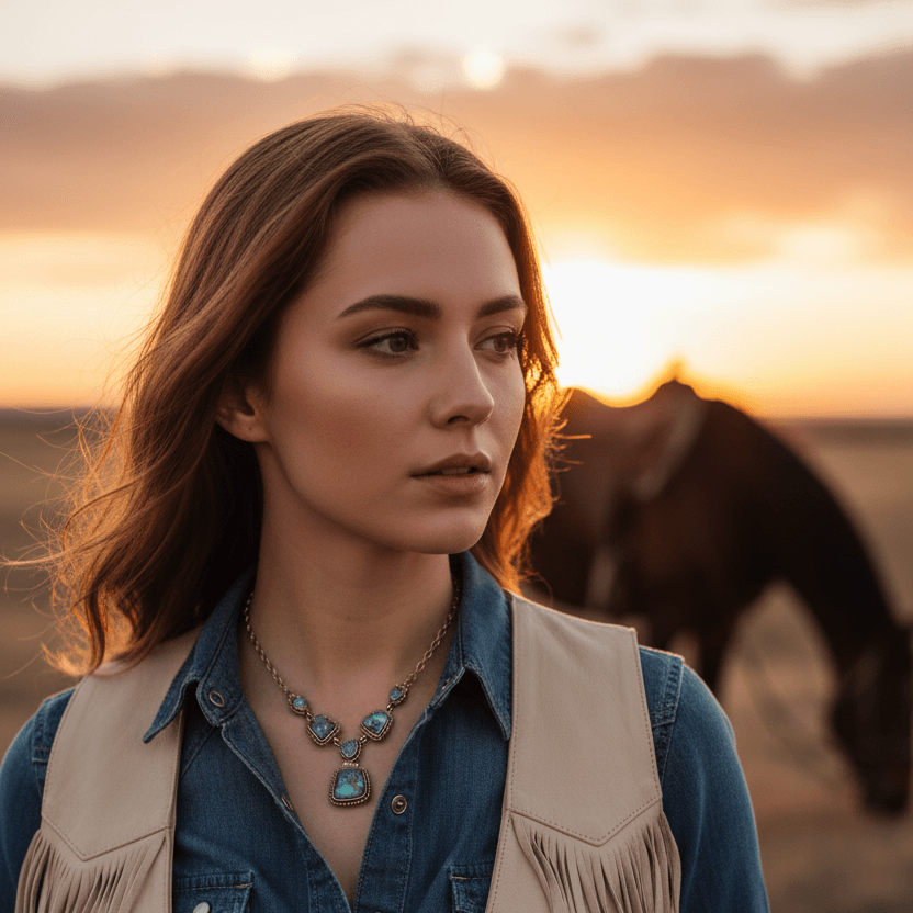 Earth and Sky Blue Turquoise Golden Necklace - Barse Jewelry - Flyclothing LLC