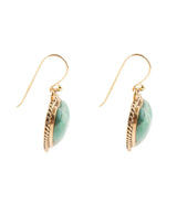 Blue Turquoise Rope My Heart and Golden Earrings - Barse Jewelry - Flyclothing LLC