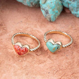 Rope My Heart Blue Turquoise and Golden Ring - Barse Jewelry - Flyclothing LLC
