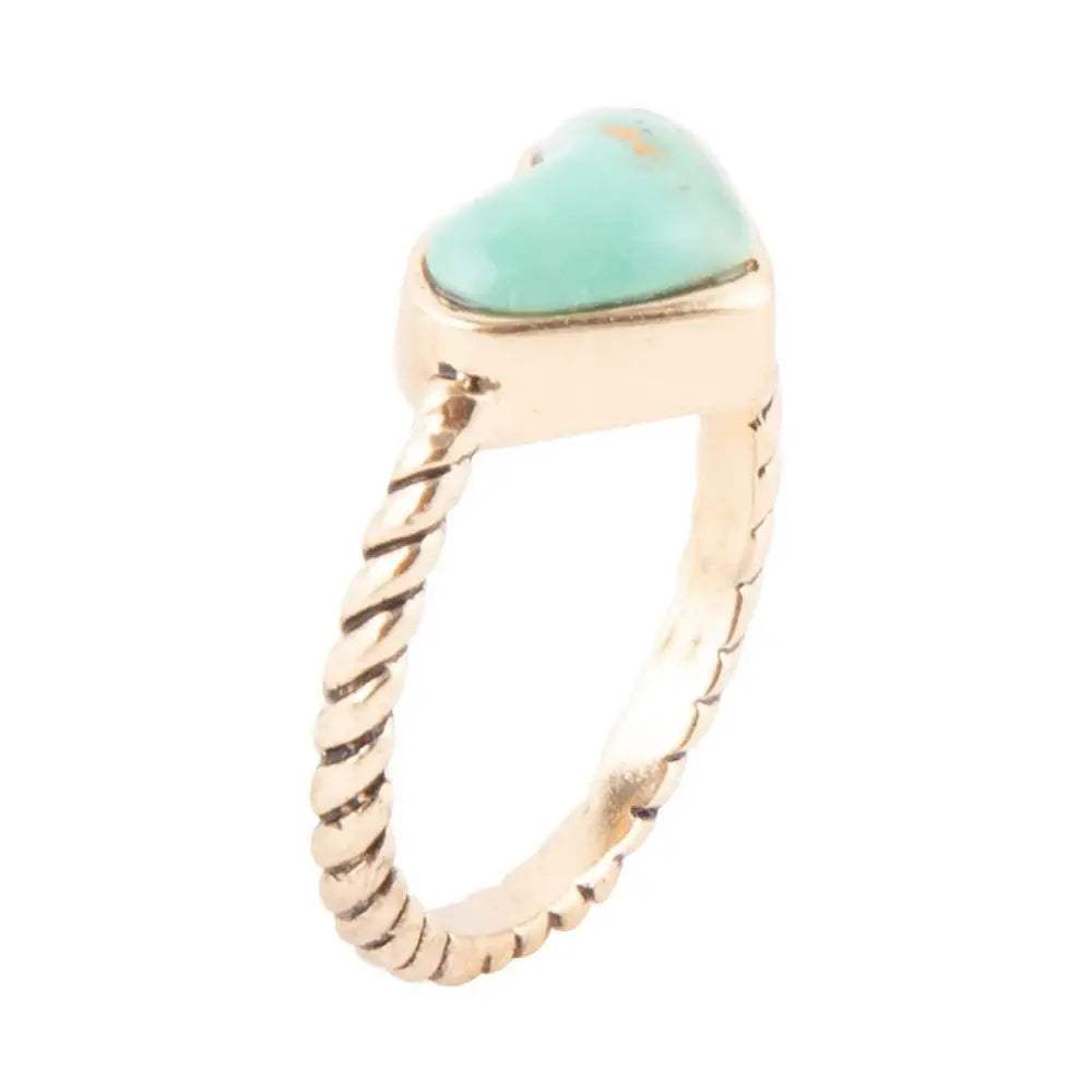 Rope My Heart Blue Turquoise and Golden Ring - Barse Jewelry - Flyclothing LLC