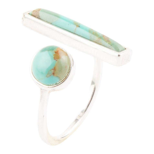Blue Turquoise Size Adjustable Sterling Silver Ring - Barse Jewelry - Flyclothing LLC