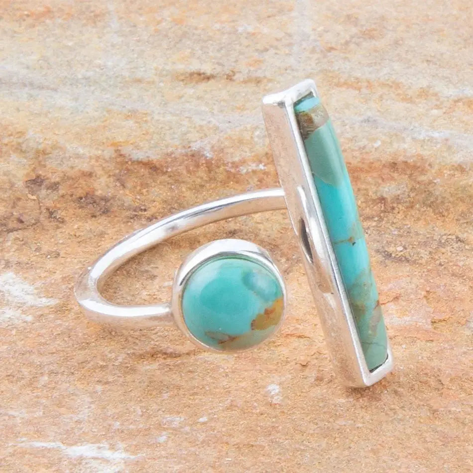 Blue Turquoise Size Adjustable Sterling Silver Ring - Barse Jewelry - Flyclothing LLC