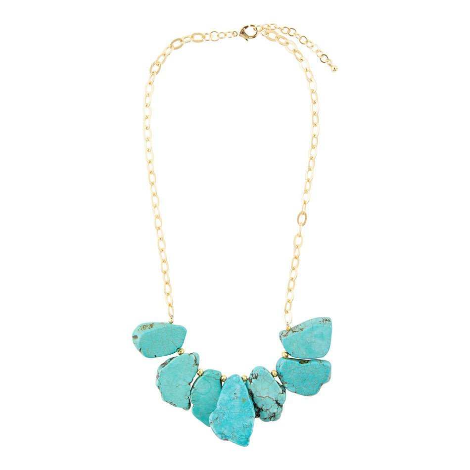 Turquoise Slabs Statement Necklace - Barse Jewelry - Flyclothing LLC